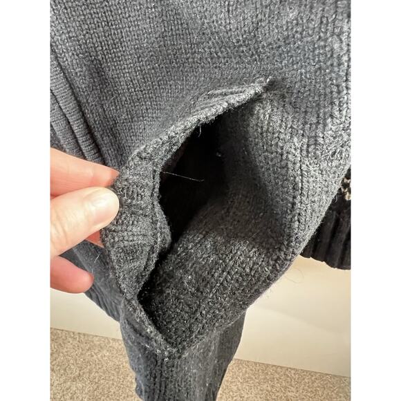 Roots Womens Wool Blend Zip Fair Isle Bird Cardigan Size M Timeless Outdoor Cozy - Picture 3 of 10